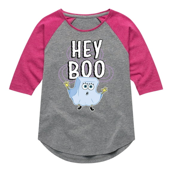 SpongeBob SquarePants - Hey Boo - Toddler And Youth Girls Raglan Graphic T-Shirt