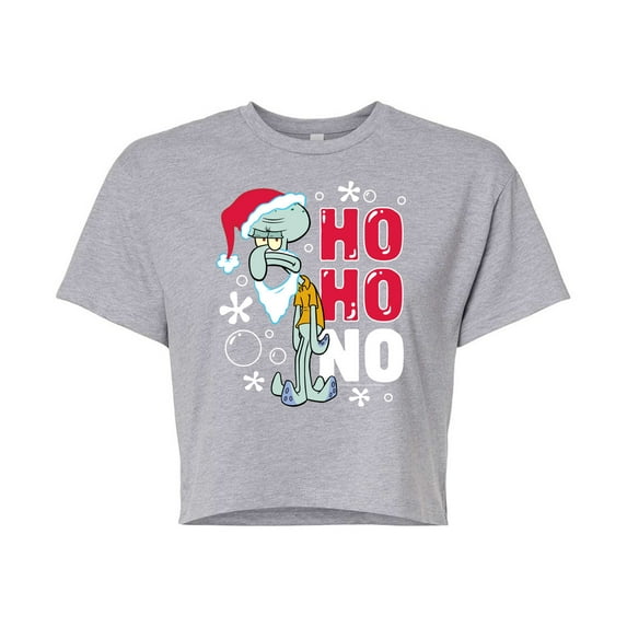 SpongeBob SquarePants - Ho Ho No - Juniors Cropped Cotton Blend T-Shirt