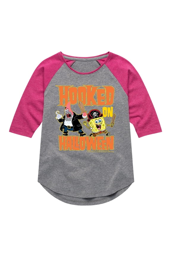 - Hooked On Halloween - Toddler And Youth Girls Raglan Graphic T-Shirt