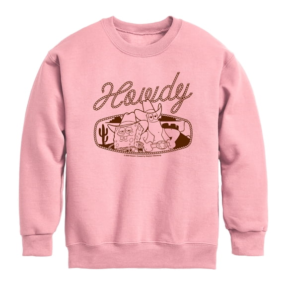 SpongeBob SquarePants - Howdy - Youth Boys Crew Fleece Sweatshirt
