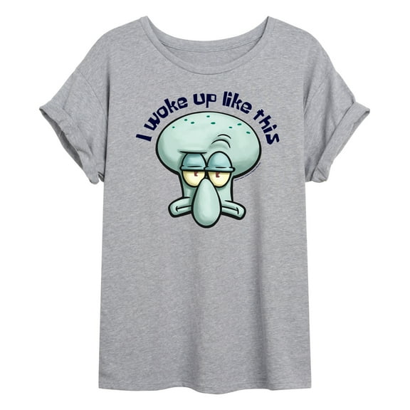 SpongeBob SquarePants - I Woke Up Like This - Juniors Ideal Flowy Muscle T-Shirt