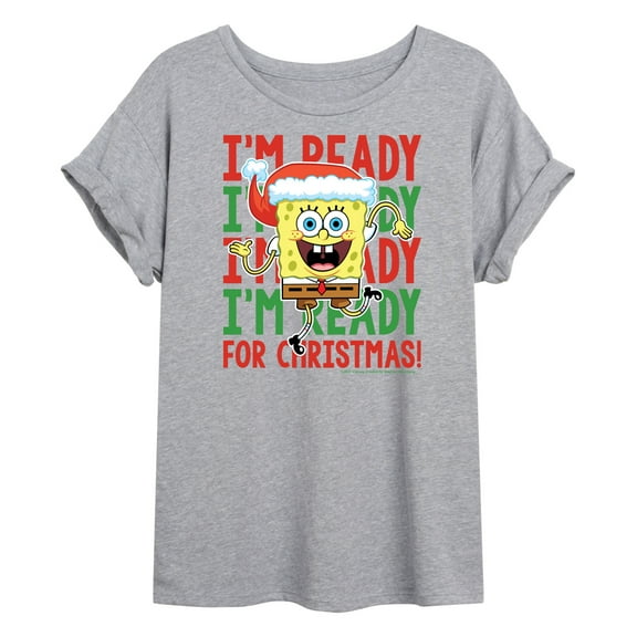 SpongeBob SquarePants - I'm Ready For Christmas - Juniors Ideal Flowy Muscle T-Shirt