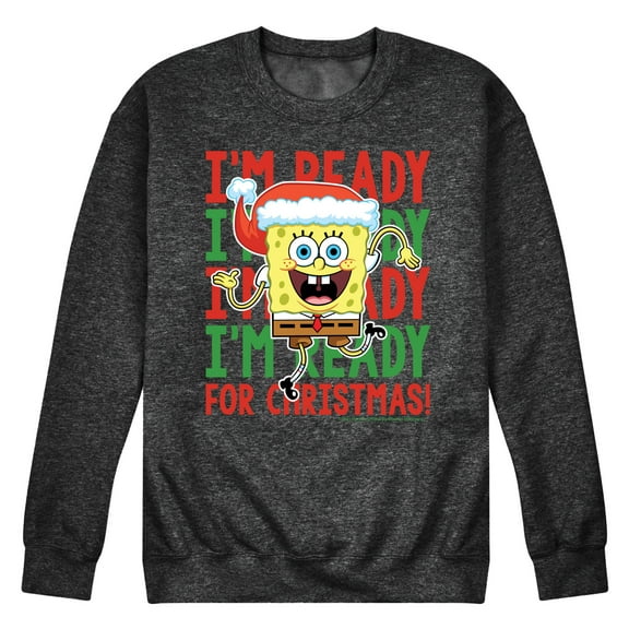 SpongeBob SquarePants - I'm Ready For Christmas - Men's Crew Neck Fleece Pullover