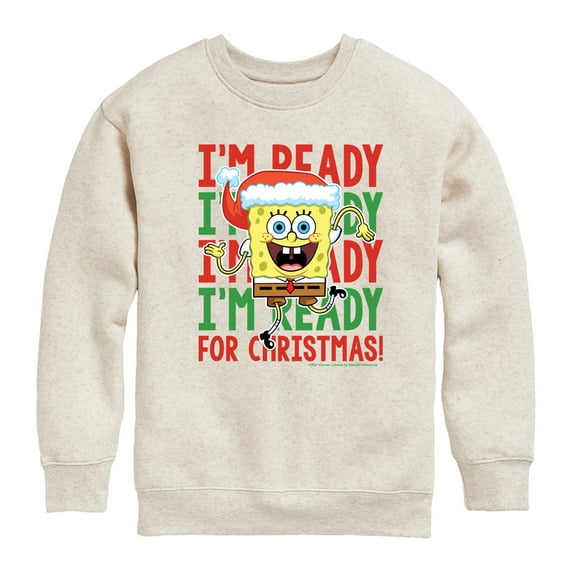 SpongeBob SquarePants - I'm Ready For Christmas - Toddler And Youth Crewneck Fleece Sweatshirt