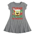 thumbnail image 1 of SpongeBob SquarePants - I'm Ready For Christmas - Toddler And Youth Girls Fit And Flare Dress, 1 of 1