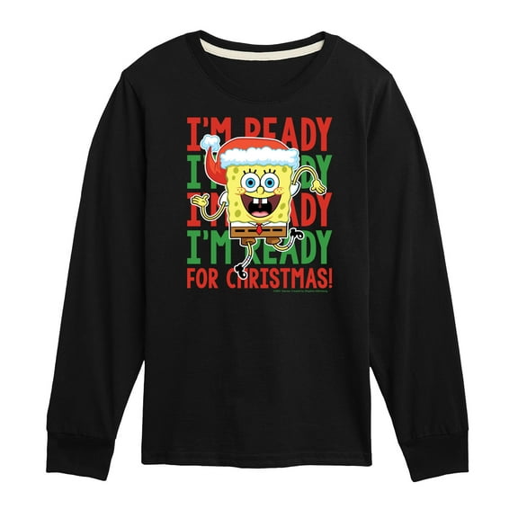 SpongeBob SquarePants - I'm Ready For Christmas - Toddler And Youth Long Sleeve Graphic T-Shirt