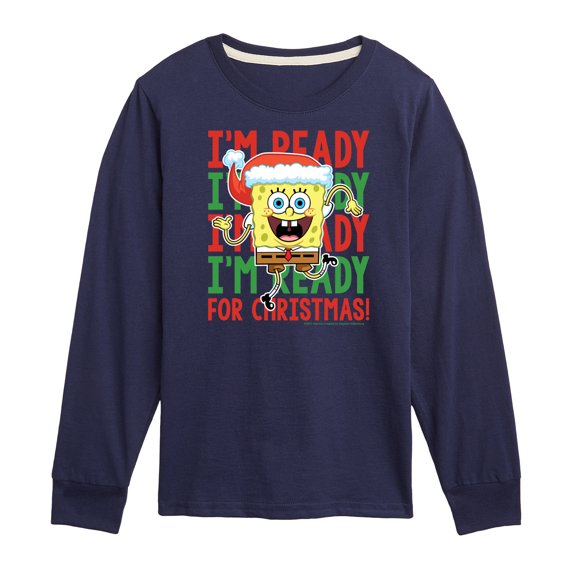 SpongeBob SquarePants - I'm Ready For Christmas - Toddler And Youth Long Sleeve Graphic T-Shirt