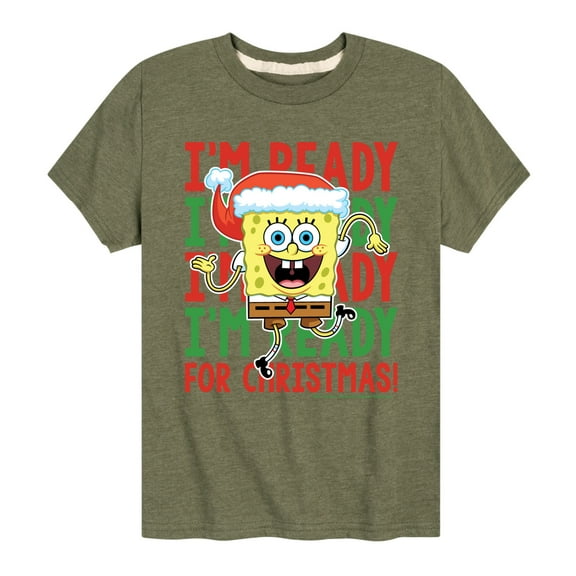 SpongeBob SquarePants - I'm Ready For Christmas - Toddler And Youth Short Sleeve Graphic T-Shirt