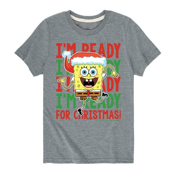 SpongeBob SquarePants - I'm Ready For Christmas - Toddler And Youth Short Sleeve Graphic T-Shirt