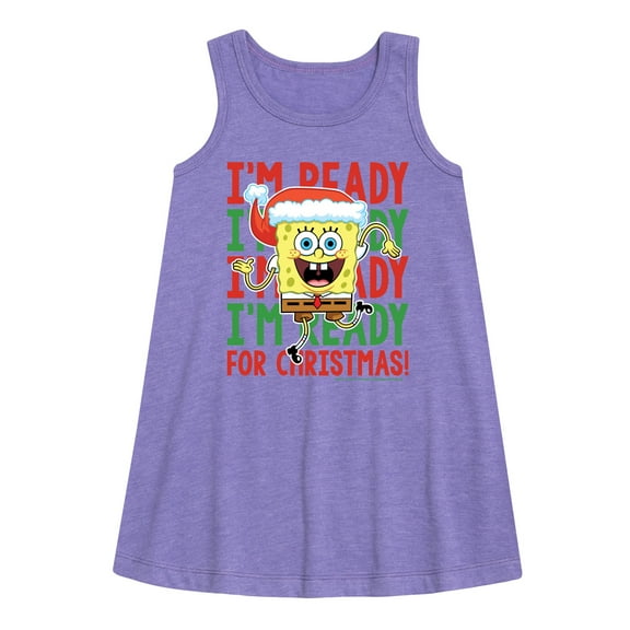 SpongeBob SquarePants - I'm Ready For Christmas - Toddler and Youth Girls A-line Dress