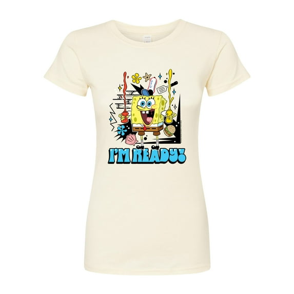 SpongeBob SquarePants - I'm Ready - Juniors Fitted Graphic T-Shirt