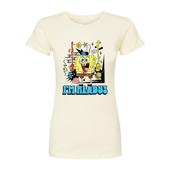 SpongeBob SquarePants - I'm Ready - Juniors Fitted Graphic T-Shirt