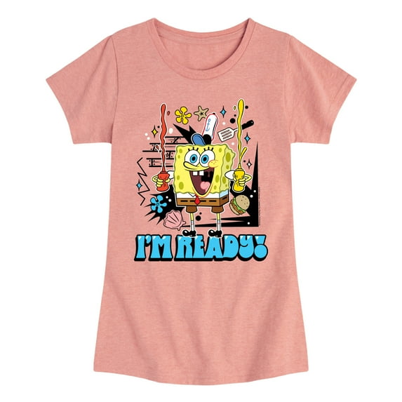 SpongeBob SquarePants - I'm Ready - Toddler & Youth Girls Short Sleeve Graphic T-Shirt