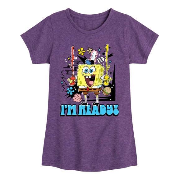 SpongeBob SquarePants - I'm Ready - Toddler & Youth Girls Short Sleeve Graphic T-Shirt
