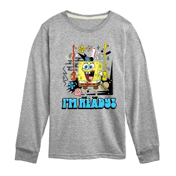 SpongeBob SquarePants - I'm Ready - Toddler & Youth Long Sleeve Graphic T-Shirt