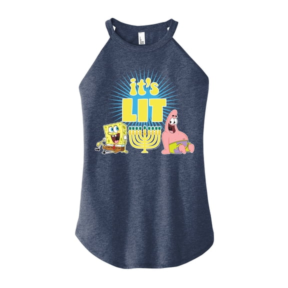 SpongeBob SquarePants - It's Lit Hanukkah - Juniors High Neck Tank Top