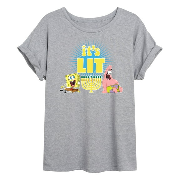 SpongeBob SquarePants - It's Lit Hanukkah - Juniors Ideal Flowy Muscle T-Shirt