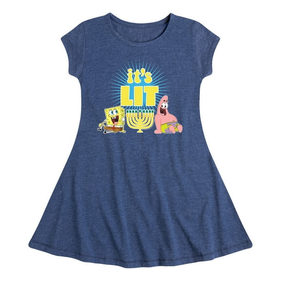 SpongeBob SquarePants - It's Lit Hanukkah - Toddler And Youth Girls Fit And Flare Dress