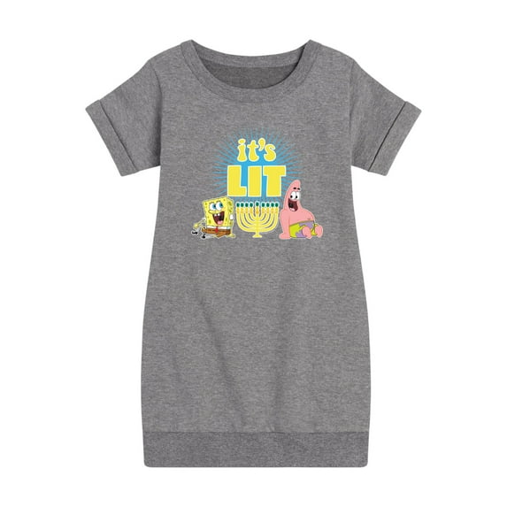 SpongeBob SquarePants - It's Lit Hanukkah - Toddler And Youth Girls Fleece Dress