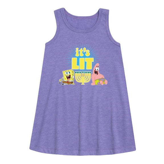 SpongeBob SquarePants - It's Lit Hanukkah - Toddler and Youth Girls A-line Dress
