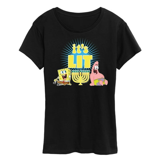 SpongeBob SquarePants - It's Lit Hanukkah - Women's Lightweight French Terry Pullover