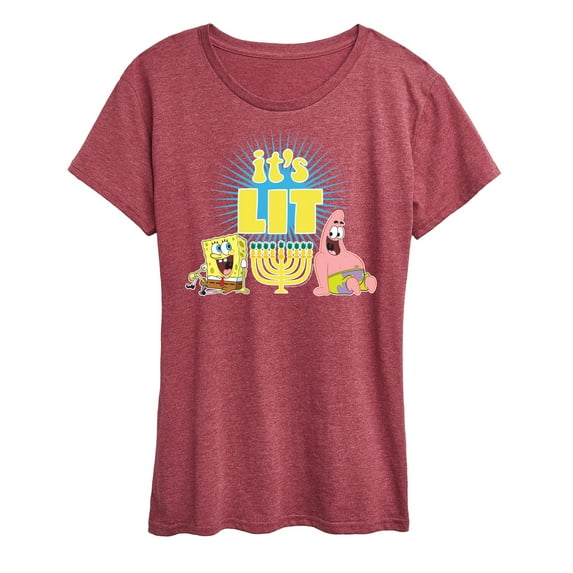 SpongeBob SquarePants - It's Lit Hanukkah - Women's Lightweight French Terry Pullover