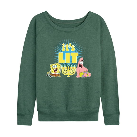 SpongeBob SquarePants - It's Lit Hanukkah - Women's Lightweight French Terry Long Sleeve Shirt