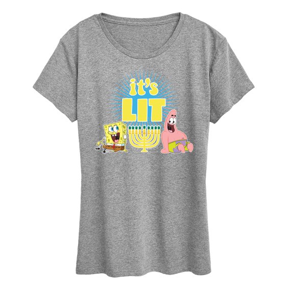 SpongeBob SquarePants - It's Lit Hanukkah - Women's Lightweight French Terry Pullover