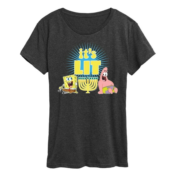 SpongeBob SquarePants - It's Lit Hanukkah - Women's Lightweight French Terry Pullover
