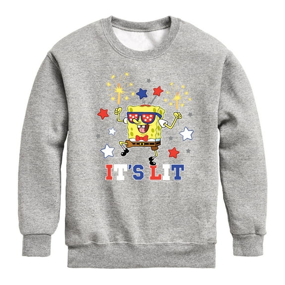 SpongeBob SquarePants - It's Lit - Toddler And Youth Crewneck Fleece Sweatshirt