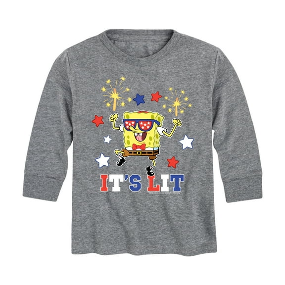 SpongeBob SquarePants - It's Lit - Toddler And Youth Long Sleeve Graphic T-Shirt