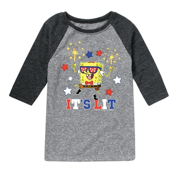 SpongeBob SquarePants - It's Lit - Toddler And Youth Raglan Graphic T-Shirt
