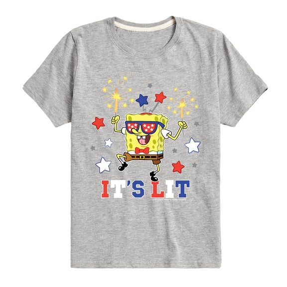 SpongeBob SquarePants - It's Lit - Toddler And Youth Short Sleeve Graphic T-Shirt