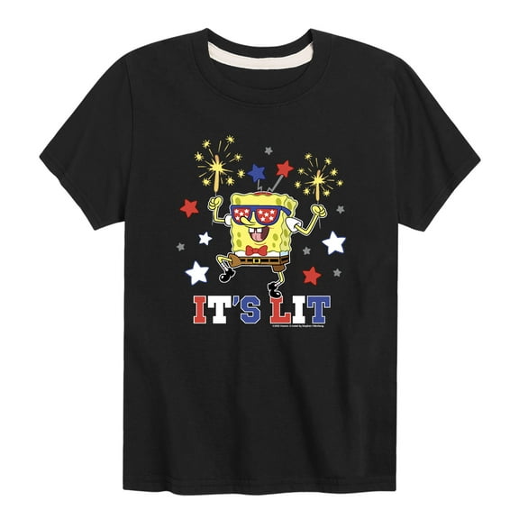 SpongeBob SquarePants - It's Lit - Toddler And Youth Short Sleeve Graphic T-Shirt