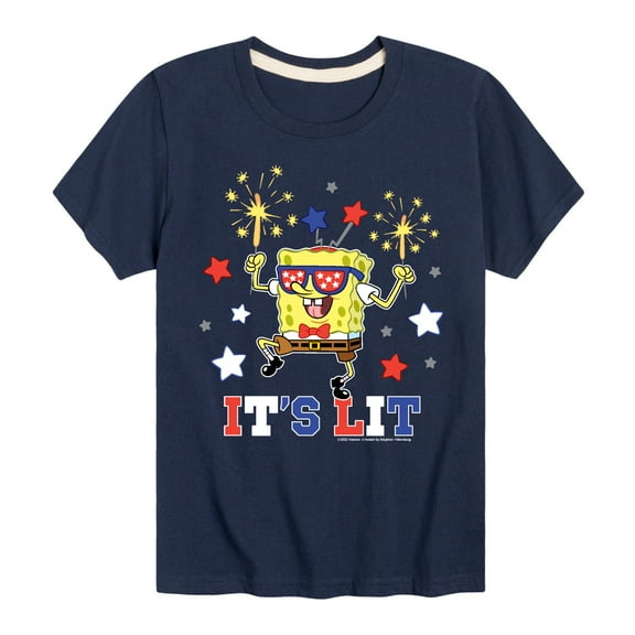 SpongeBob SquarePants - It's Lit - Toddler And Youth Short Sleeve Graphic T-Shirt