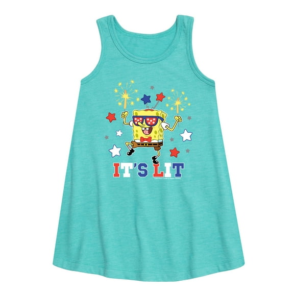 SpongeBob SquarePants - It's Lit - Toddler and Youth Girls A-line Dress
