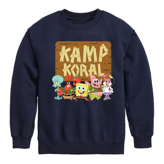 SpongeBob SquarePants - Kamp Koral Kamp Koral Group Boys' Graphic Long Sleeve Fleece Sweatshirt