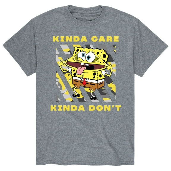 SpongeBob SquarePants - Kinda Care Kinda Don't - Men's Short Sleeve Graphic T-Shirt
