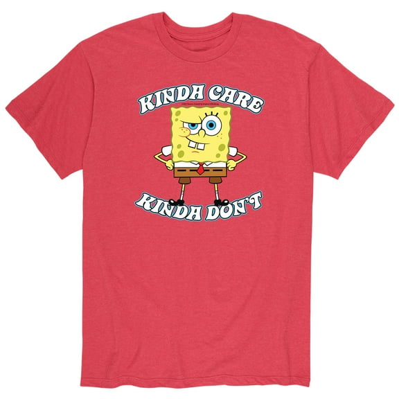 SpongeBob SquarePants - Kinda Care Kinda Don't - Men's Short Sleeve Graphic T-Shirt