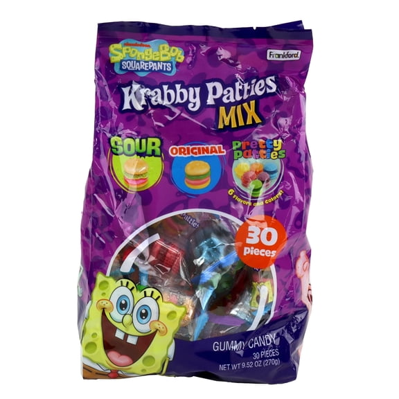 SpongeBob SquarePants Krabby Patties Assorted Flavors, 30 Count by Frankford Candy