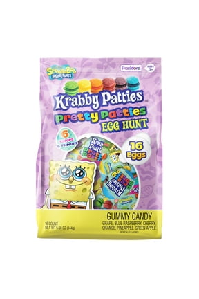 SpongeBob SquarePants Krabby Patties Prefilled Gummy Candy Easter Eggs, 16 Count by Frankford Candy