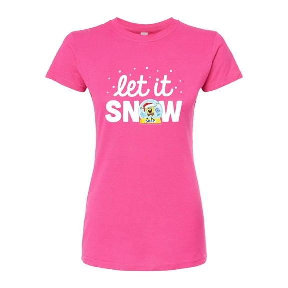 SpongeBob SquarePants - Let It Snow - Juniors Fitted Graphic T-Shirt