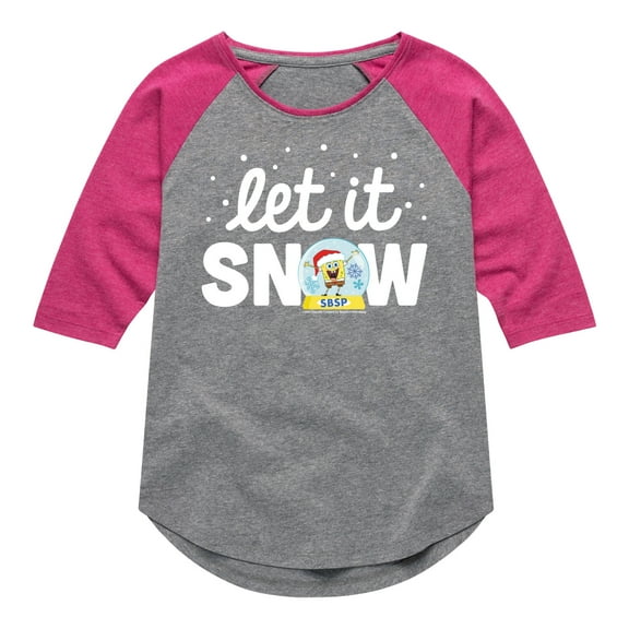 SpongeBob SquarePants - Let It Snow - Toddler And Youth Girls Raglan Graphic T-Shirt