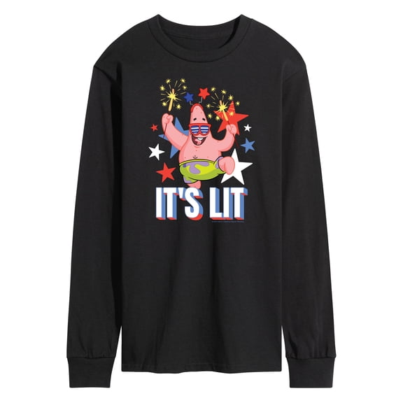 SpongeBob SquarePants - Lit Fireworks Patrick - Men's Long Sleeve T-Shirt