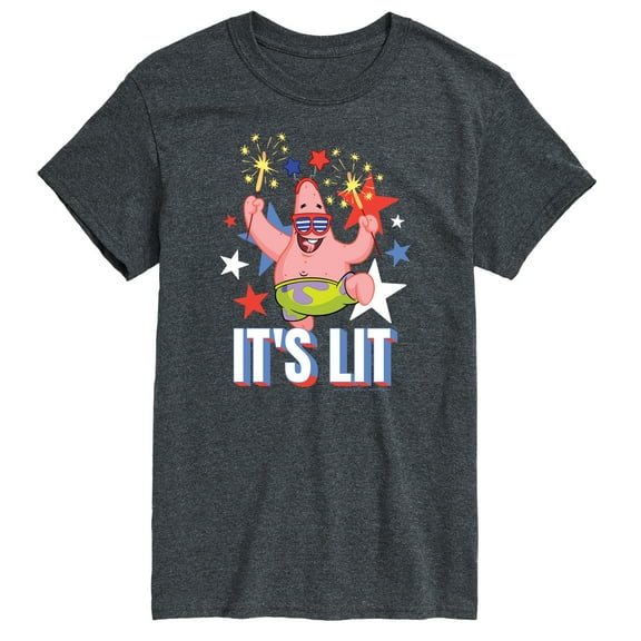 SpongeBob SquarePants - Lit Fireworks Patrick - Men's Short Sleeve Graphic T-Shirt