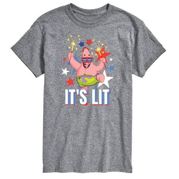 SpongeBob SquarePants - Lit Fireworks Patrick - Men's Short Sleeve Graphic T-Shirt