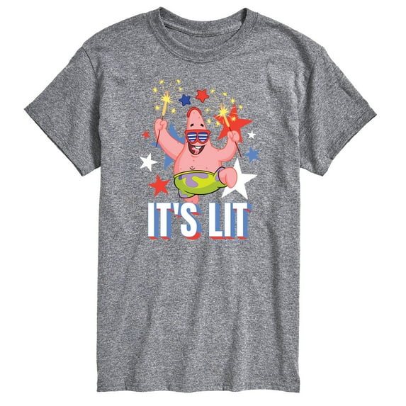 SpongeBob SquarePants - Lit Fireworks Patrick - Men's Short Sleeve Graphic T-Shirt