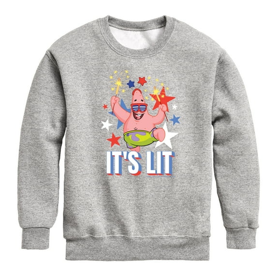 SpongeBob SquarePants - Lit Fireworks Patrick - Toddler & Youth Crewneck Fleece Sweatshirt