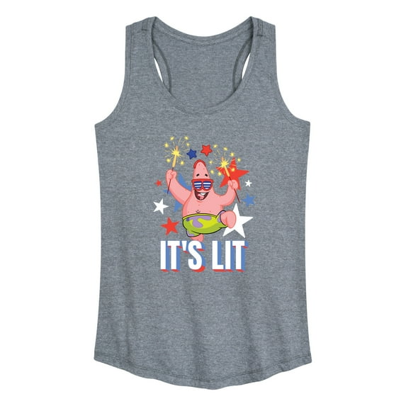 SpongeBob SquarePants - Lit Fireworks Patrick - Women's Racerback Tank Top