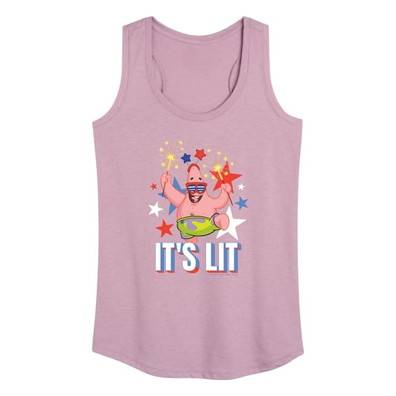 SpongeBob SquarePants - Lit Fireworks Patrick - Women's Racerback Tank Top